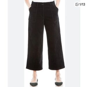 MAX STUDIO Corduroy Wide-Leg Crop Black   Size: 12 Great Condition